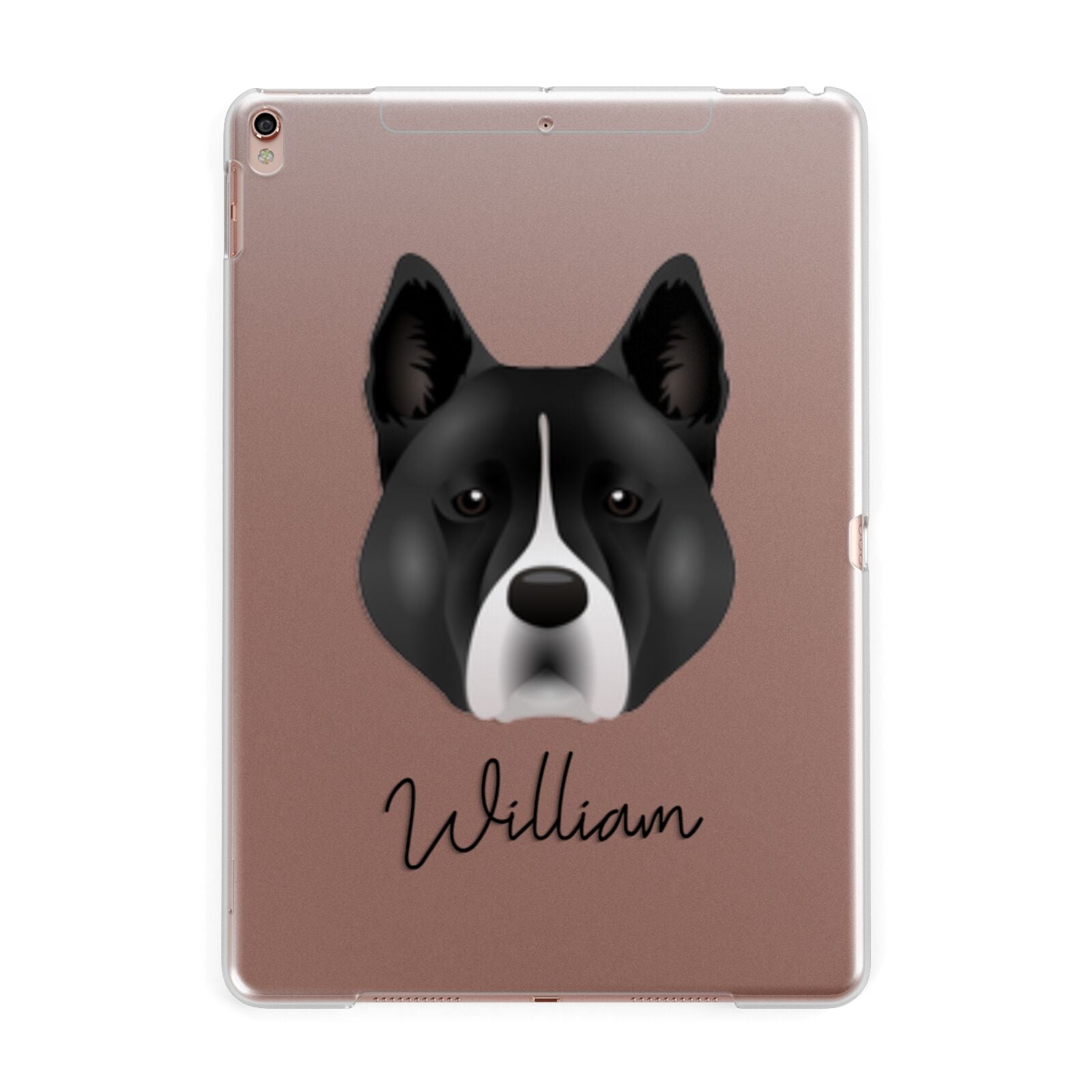 Akita Personalised Apple iPad Rose Gold Case