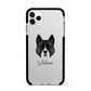 Akita Personalised Apple iPhone 11 Pro Max in Silver with Black Impact Case