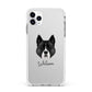 Akita Personalised Apple iPhone 11 Pro Max in Silver with White Impact Case