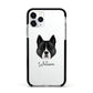 Akita Personalised Apple iPhone 11 Pro in Silver with Black Impact Case