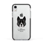 Akita Personalised Apple iPhone XR Impact Case Black Edge on Silver Phone