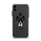 Akita Personalised Apple iPhone Xs Impact Case Pink Edge on Black Phone