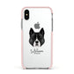 Akita Personalised Apple iPhone Xs Impact Case Pink Edge on Silver Phone