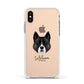 Akita Personalised Apple iPhone Xs Impact Case White Edge on Gold Phone