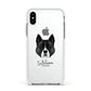 Akita Personalised Apple iPhone Xs Impact Case White Edge on Silver Phone