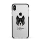 Akita Personalised Apple iPhone Xs Max Impact Case Black Edge on Silver Phone