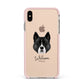 Akita Personalised Apple iPhone Xs Max Impact Case Pink Edge on Gold Phone