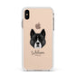 Akita Personalised Apple iPhone Xs Max Impact Case White Edge on Gold Phone