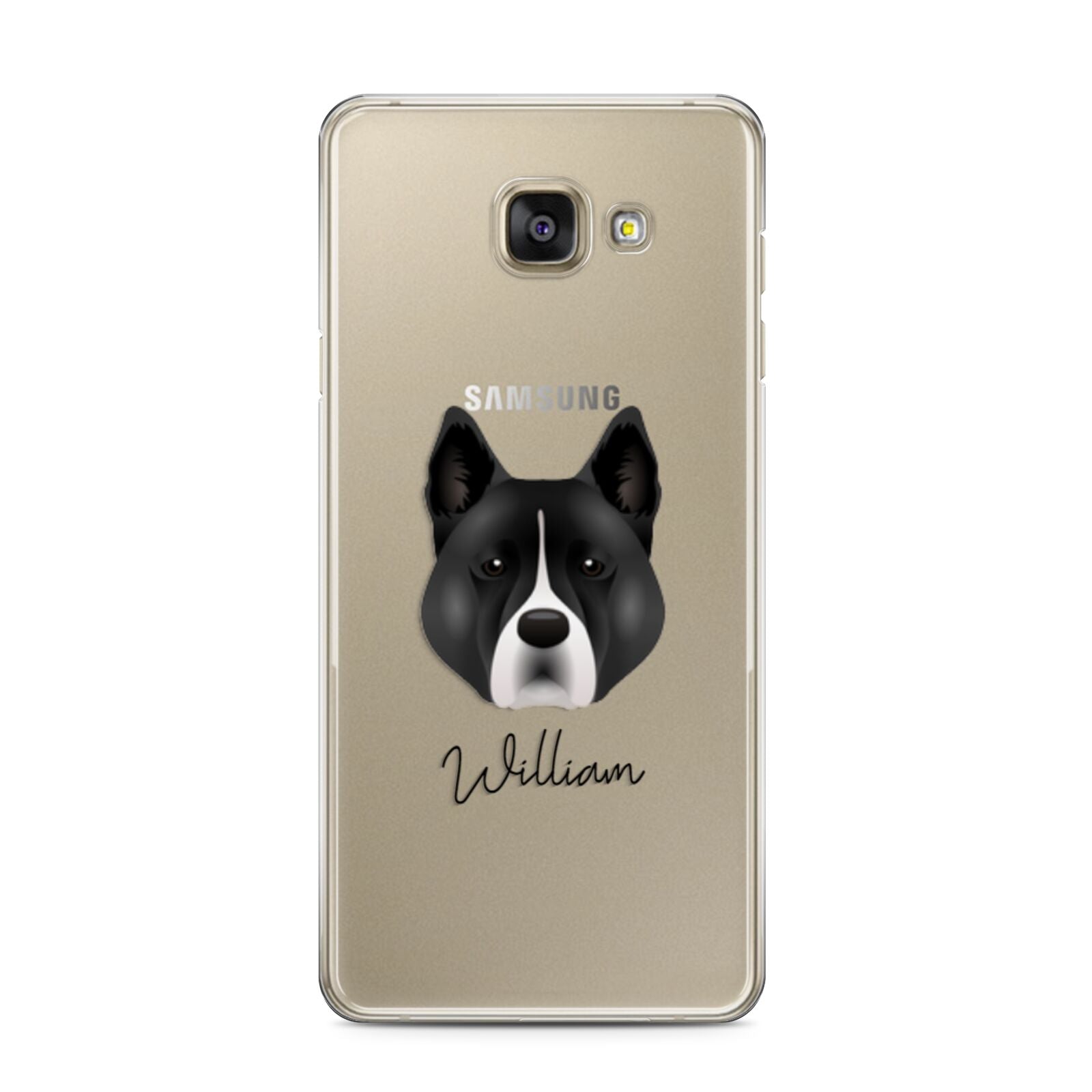 Akita Personalised Samsung Galaxy A3 2016 Case on gold phone