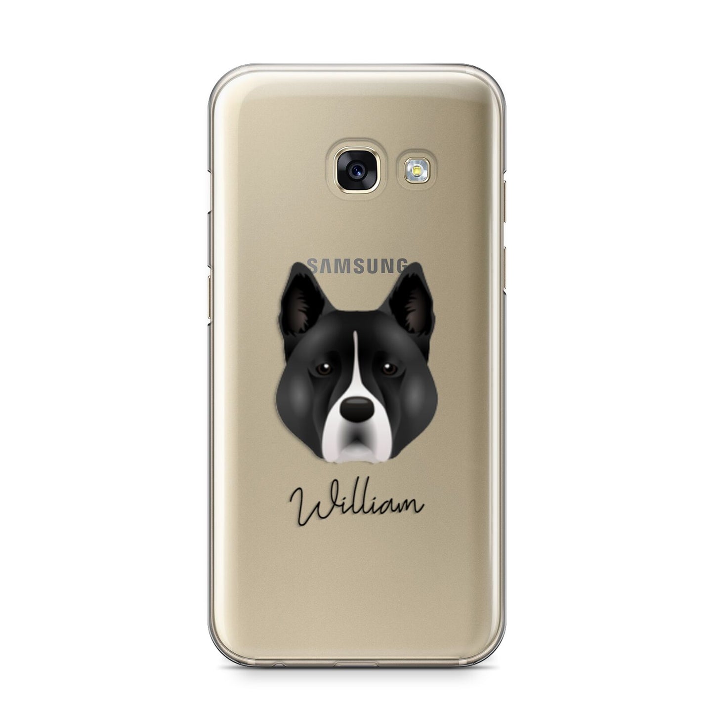 Akita Personalised Samsung Galaxy A3 2017 Case on gold phone