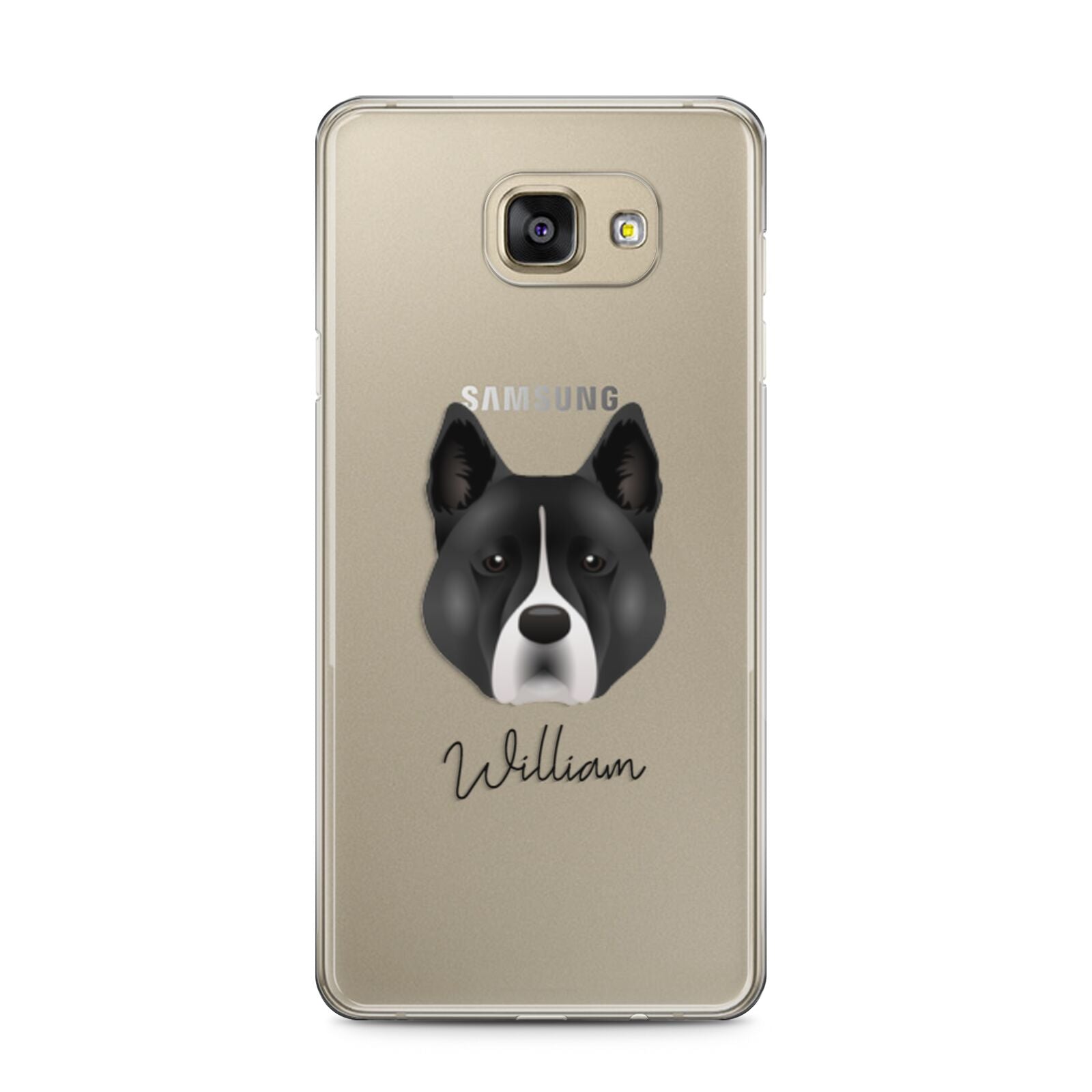 Akita Personalised Samsung Galaxy A5 2016 Case on gold phone