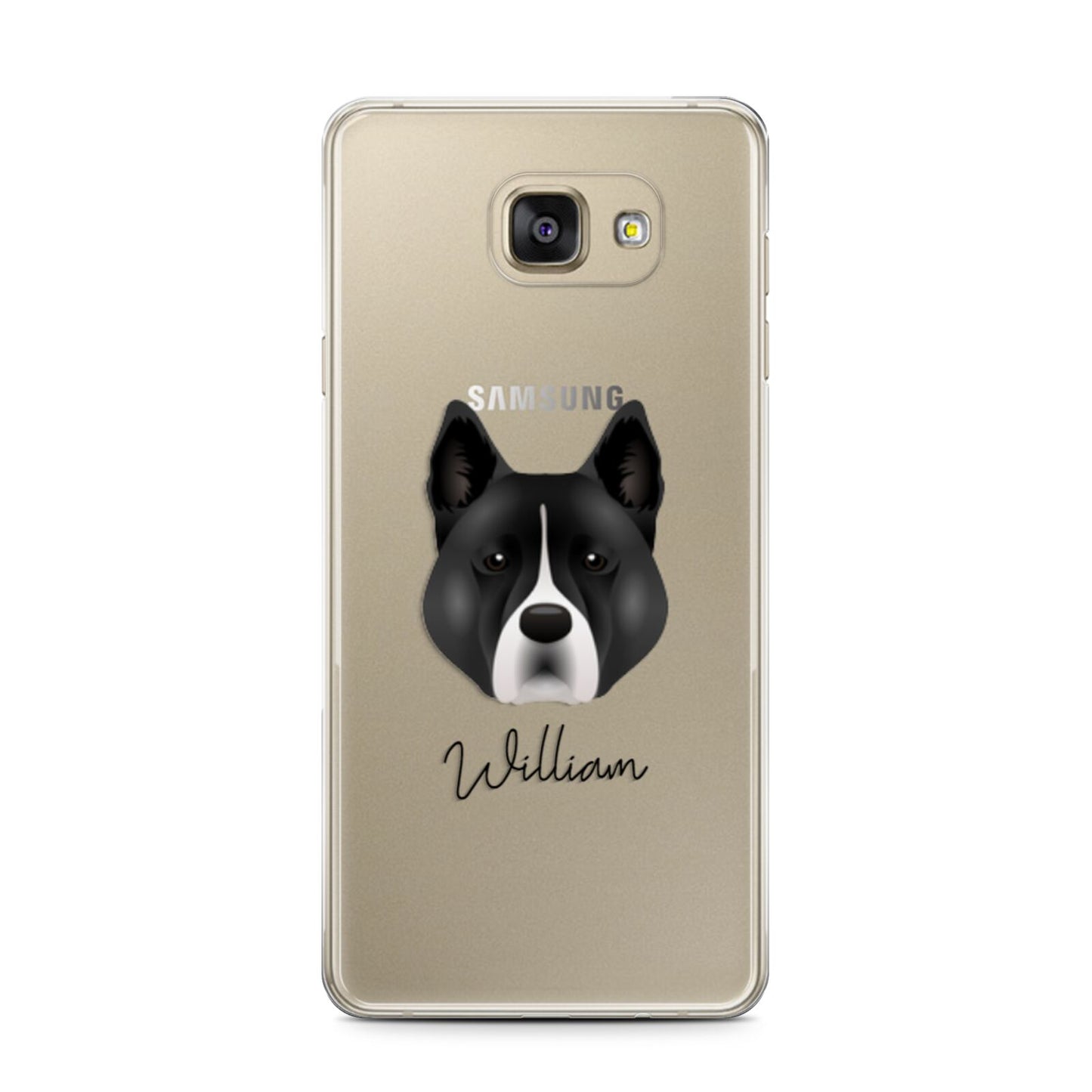 Akita Personalised Samsung Galaxy A7 2016 Case on gold phone