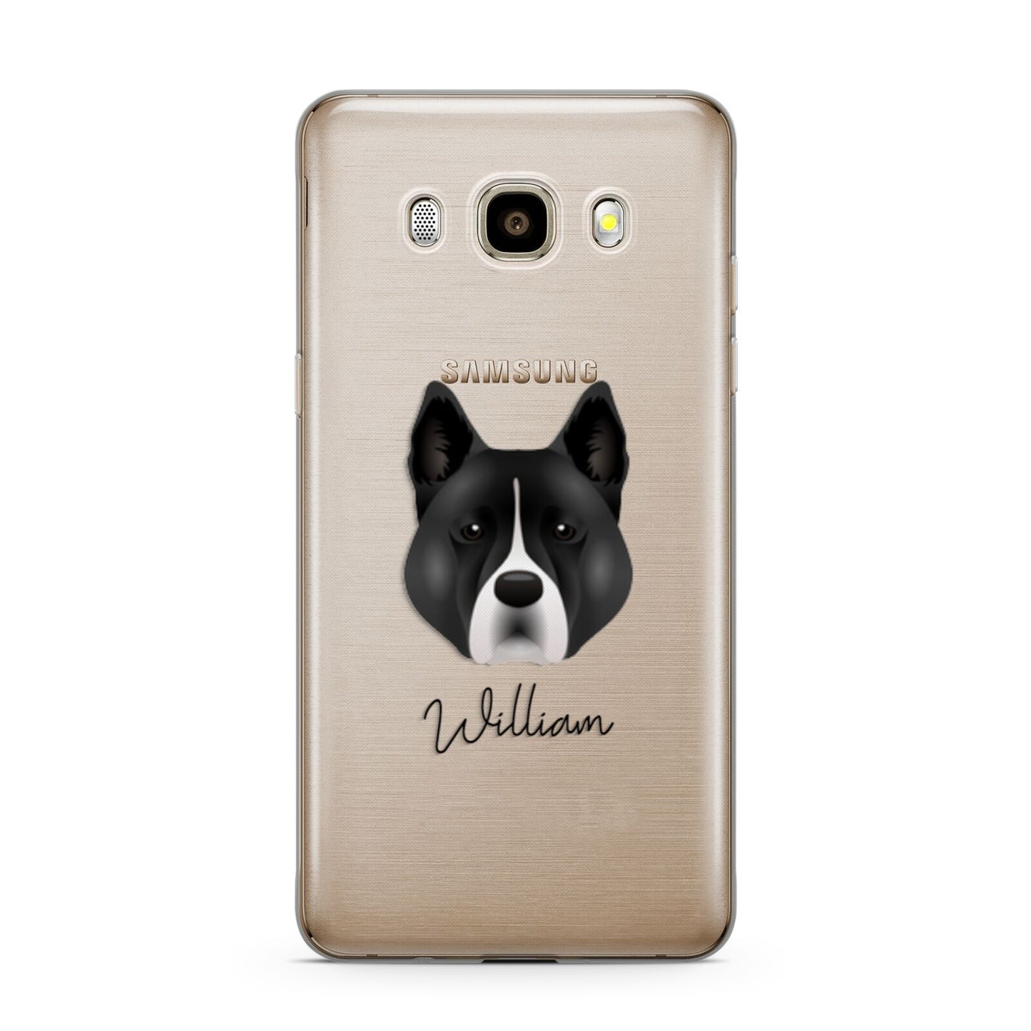 Akita Personalised Samsung Galaxy J7 2016 Case on gold phone