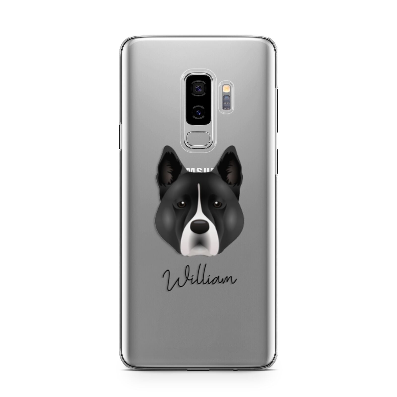Akita Personalised Samsung Galaxy S9 Plus Case on Silver phone