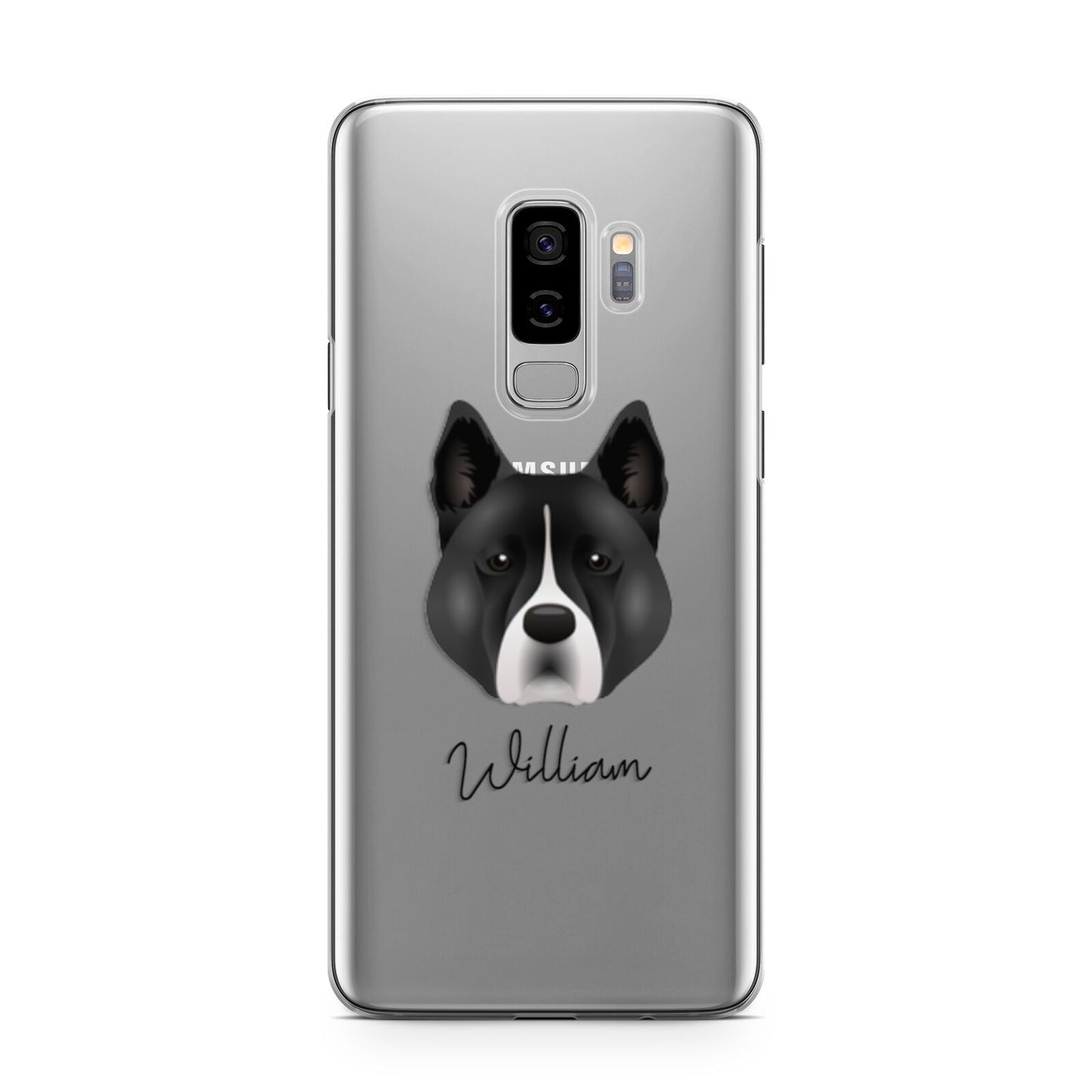 Akita Personalised Samsung Galaxy S9 Plus Case on Silver phone