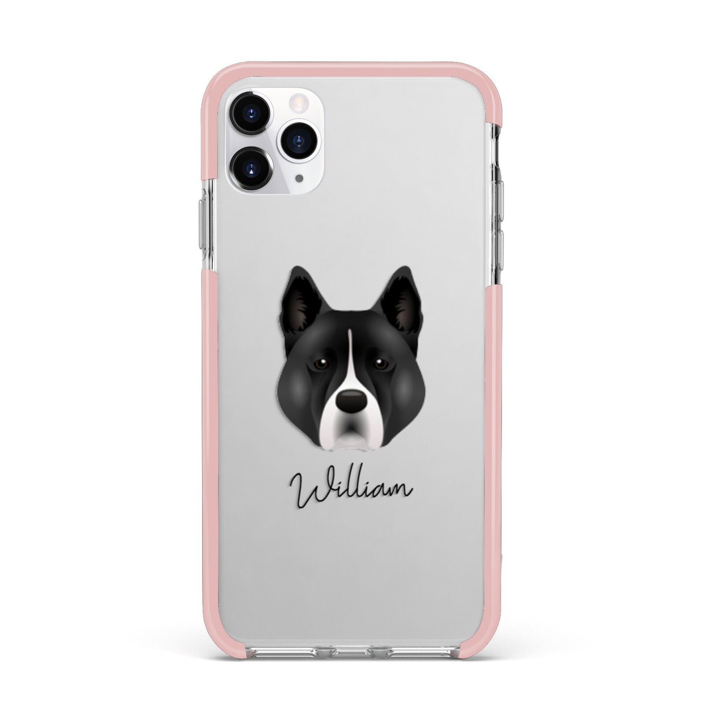 Akita Personalised iPhone 11 Pro Max Impact Pink Edge Case