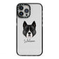 Akita Personalised iPhone 13 Pro Max Black Impact Case on Silver phone