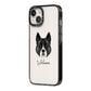 Akita Personalised iPhone 14 Black Impact Case Side Angle on Silver phone