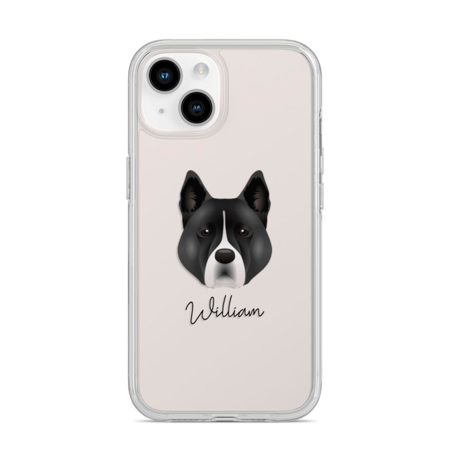 Akita Personalised iPhone 14 Clear Tough Case Starlight