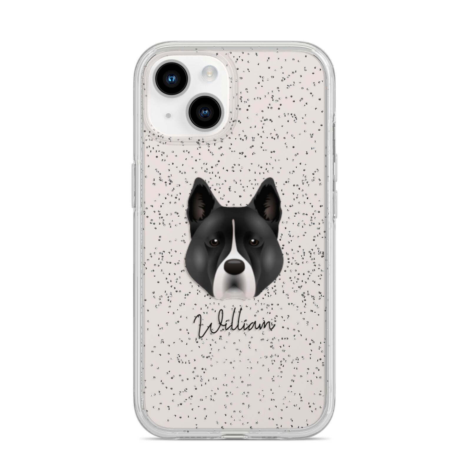 Akita Personalised iPhone 14 Glitter Tough Case Starlight