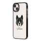 Akita Personalised iPhone 14 Plus Black Impact Case Side Angle on Silver phone