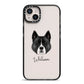 Akita Personalised iPhone 14 Plus Black Impact Case on Silver phone
