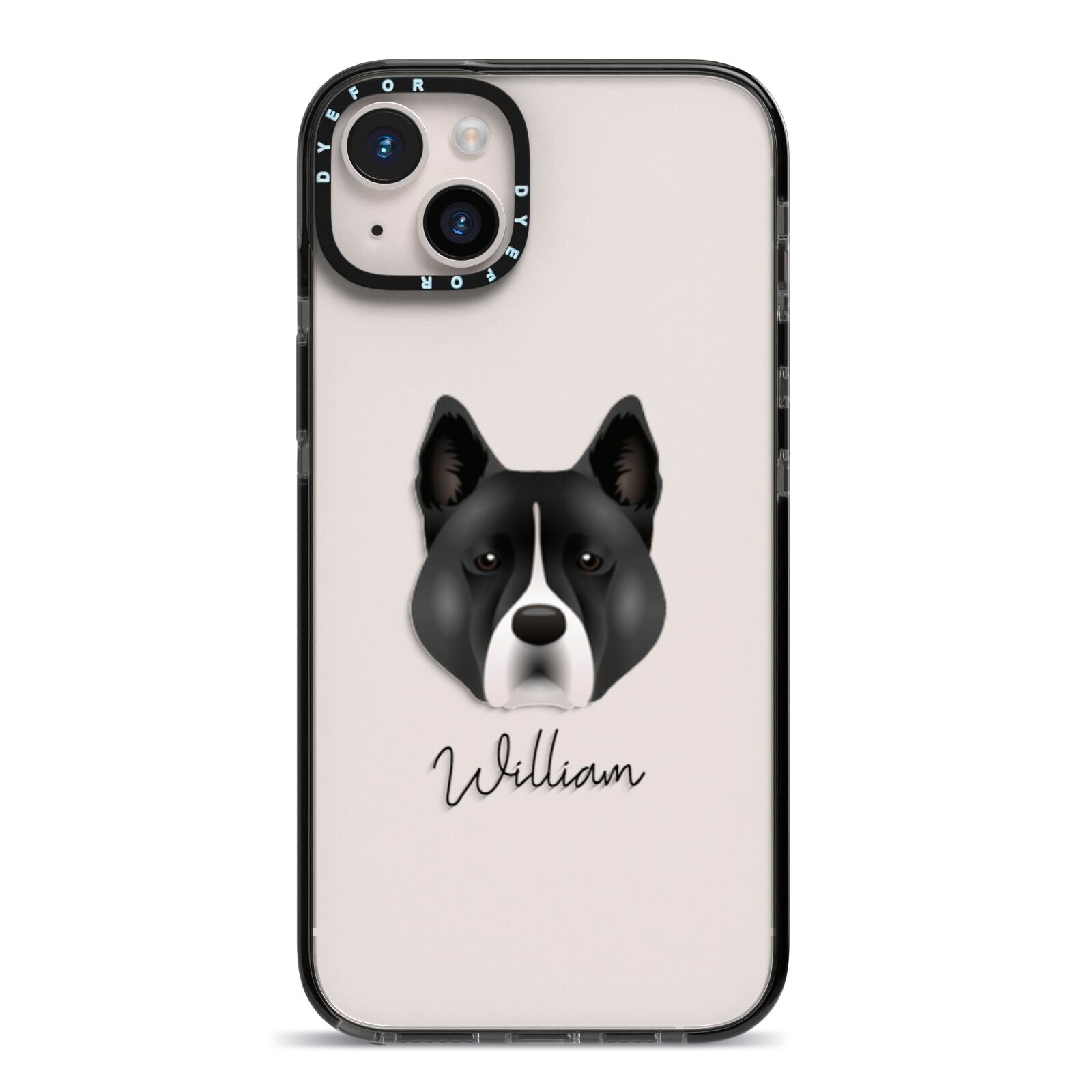 Akita Personalised iPhone 14 Plus Black Impact Case on Silver phone