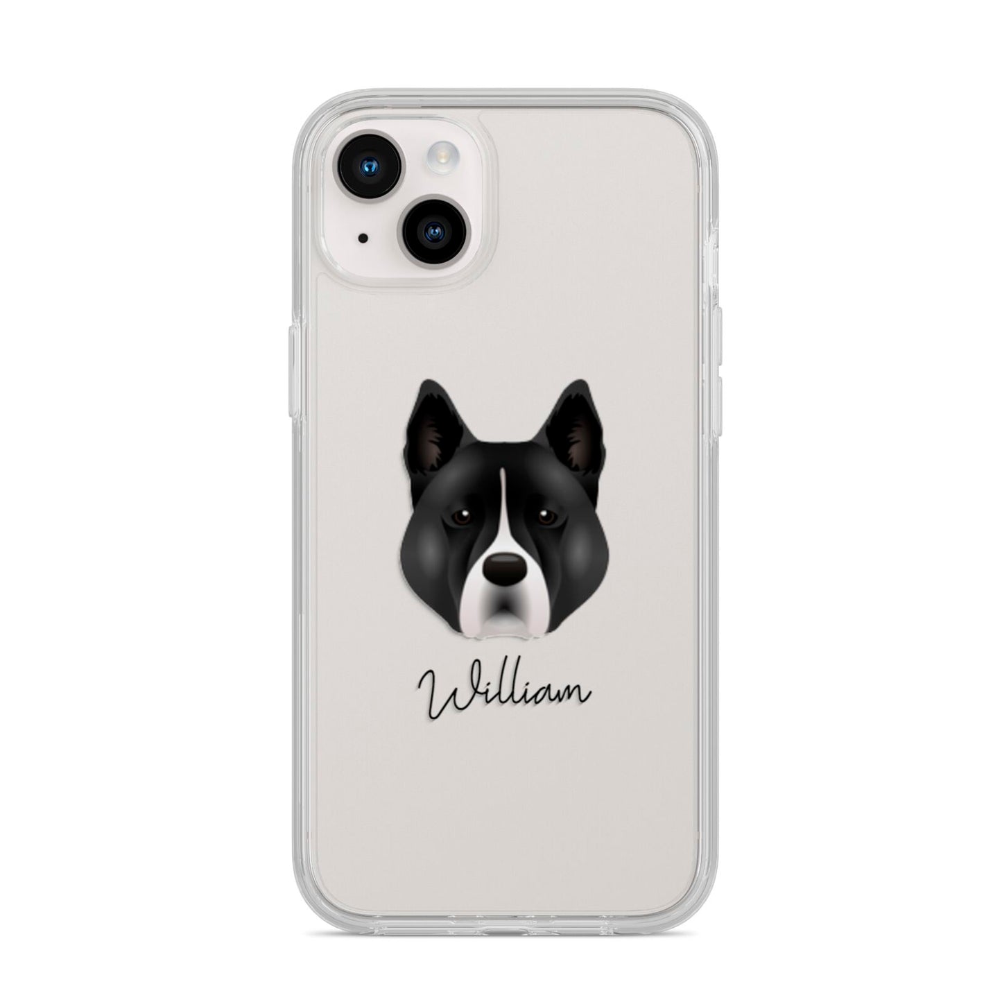 Akita Personalised iPhone 14 Plus Clear Tough Case Starlight