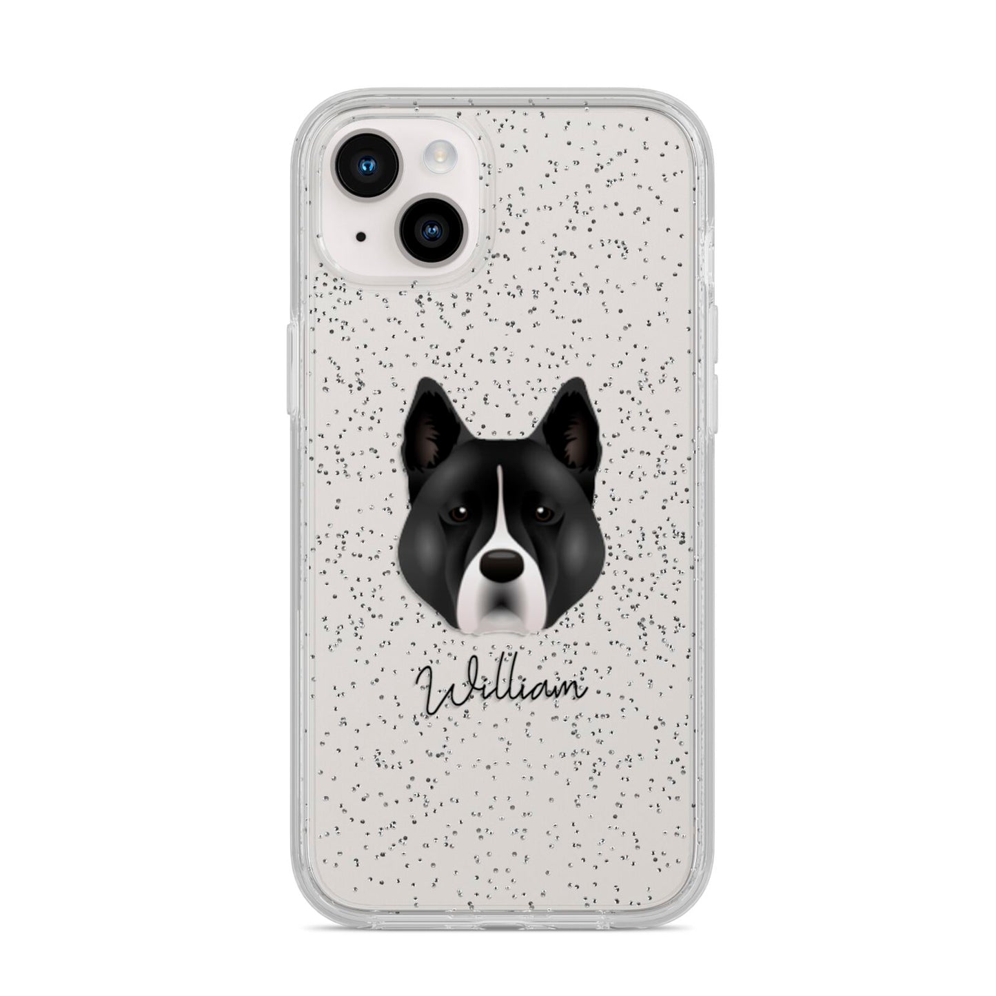 Akita Personalised iPhone 14 Plus Glitter Tough Case Starlight