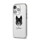 Akita Personalised iPhone 14 Pro Clear Tough Case Silver Angled Image