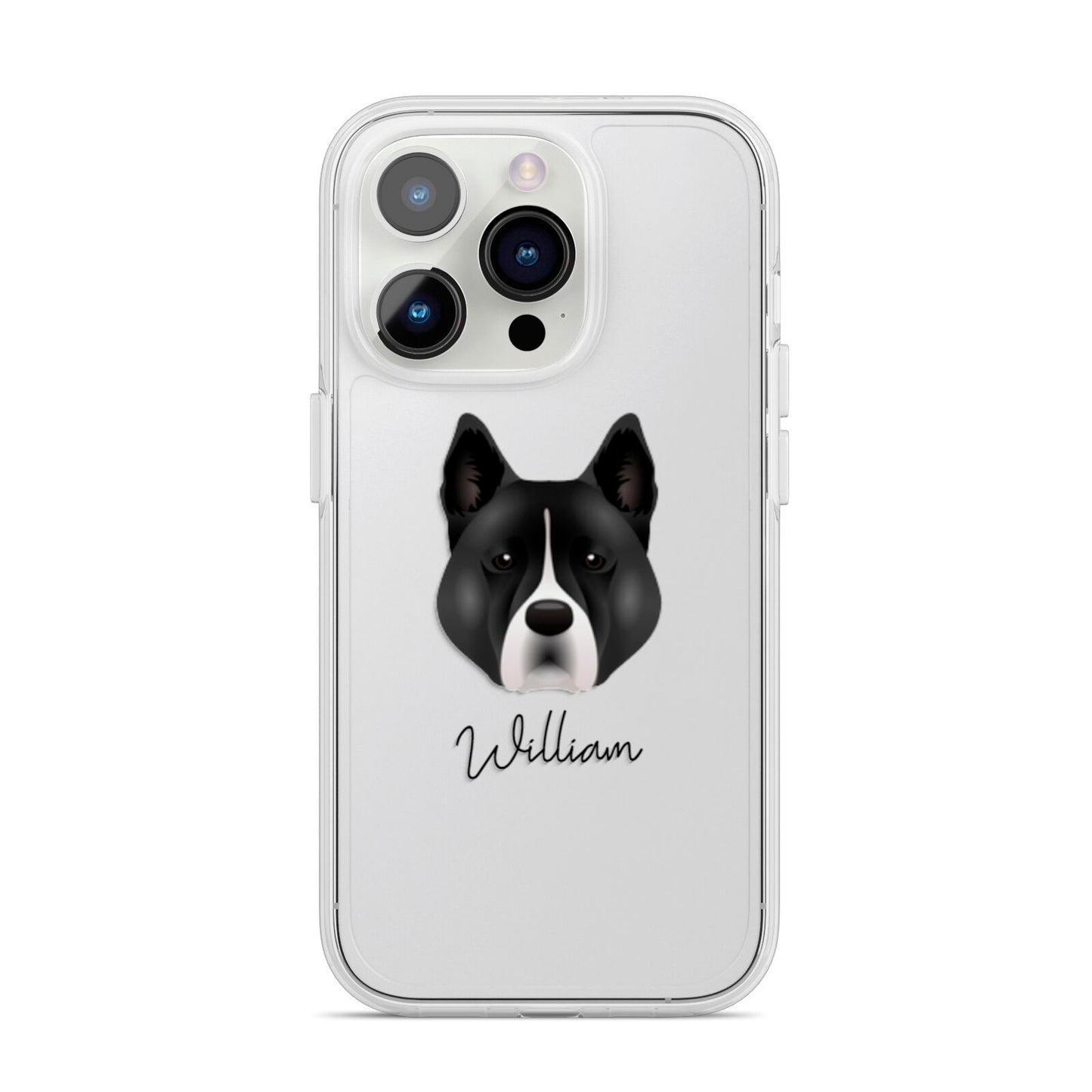 Akita Personalised iPhone 14 Pro Clear Tough Case Silver