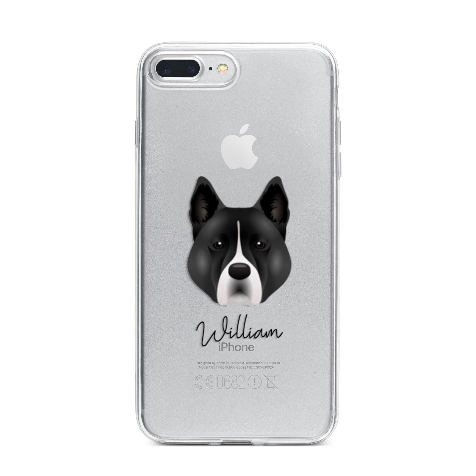 Akita Personalised iPhone 7 Plus Bumper Case on Silver iPhone