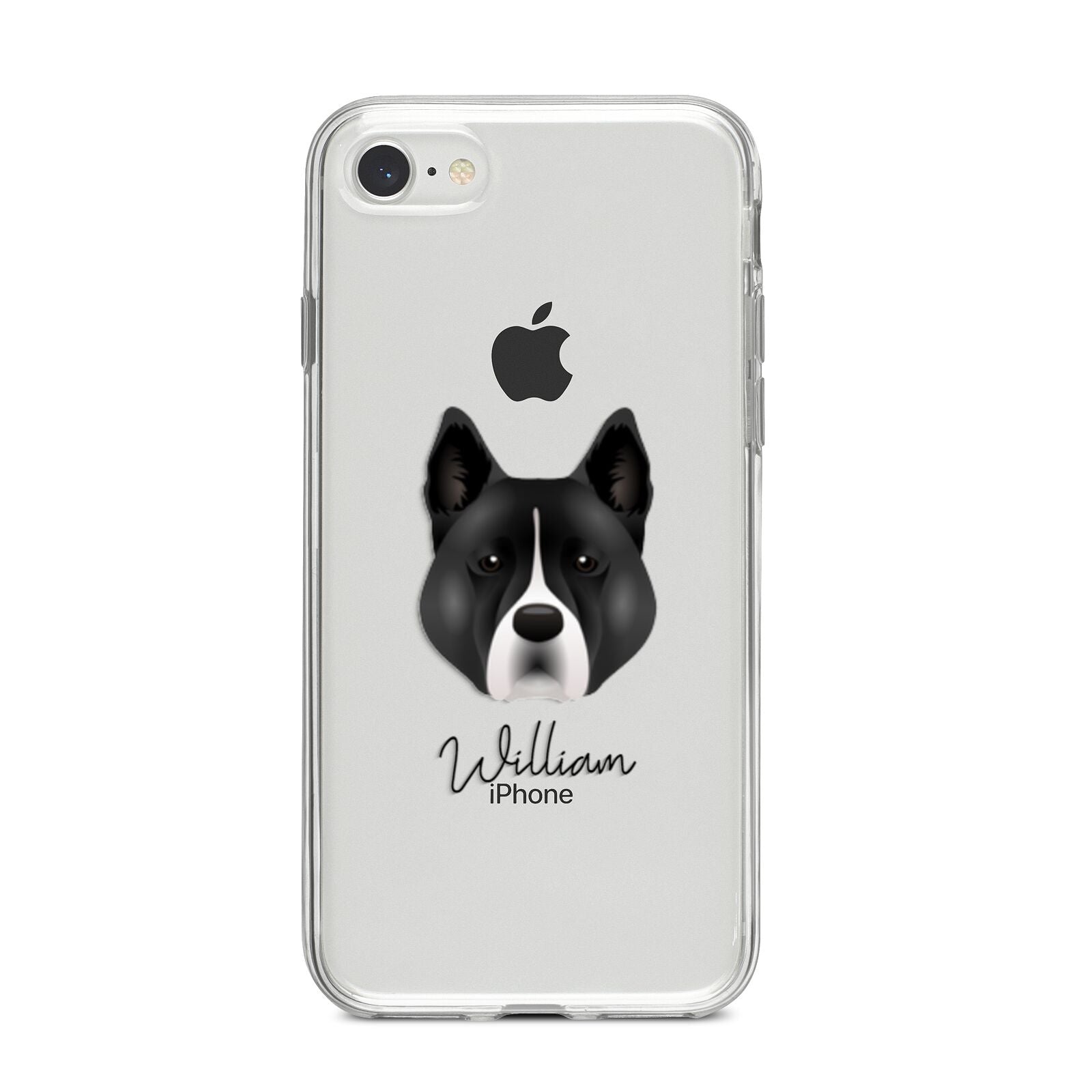 Akita Personalised iPhone 8 Bumper Case on Silver iPhone