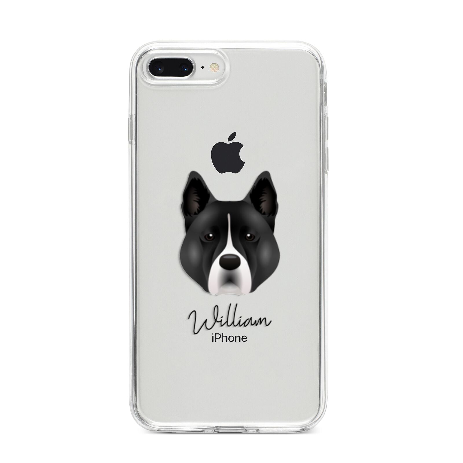 Akita Personalised iPhone 8 Plus Bumper Case on Silver iPhone