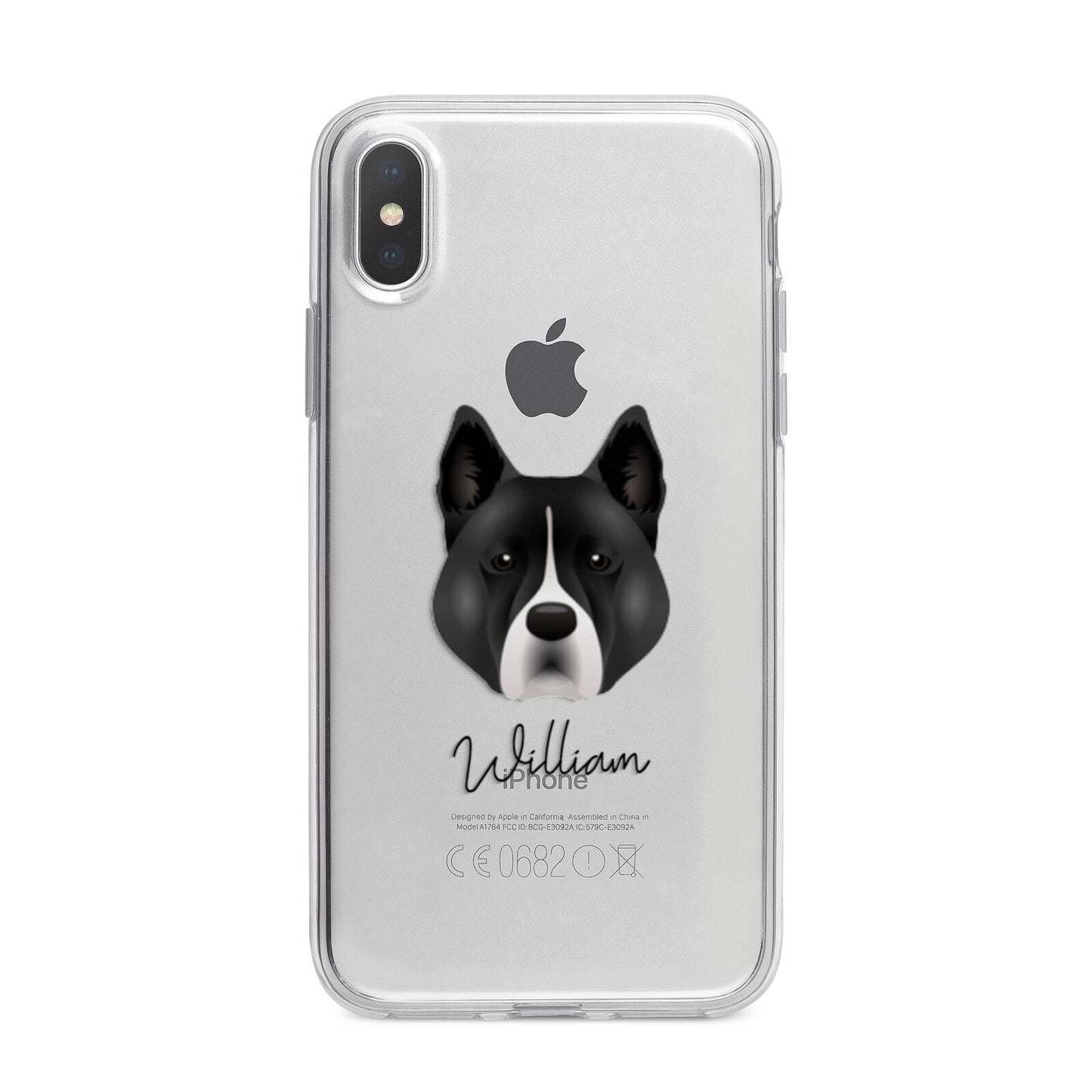 Akita Personalised iPhone X Bumper Case on Silver iPhone Alternative Image 1