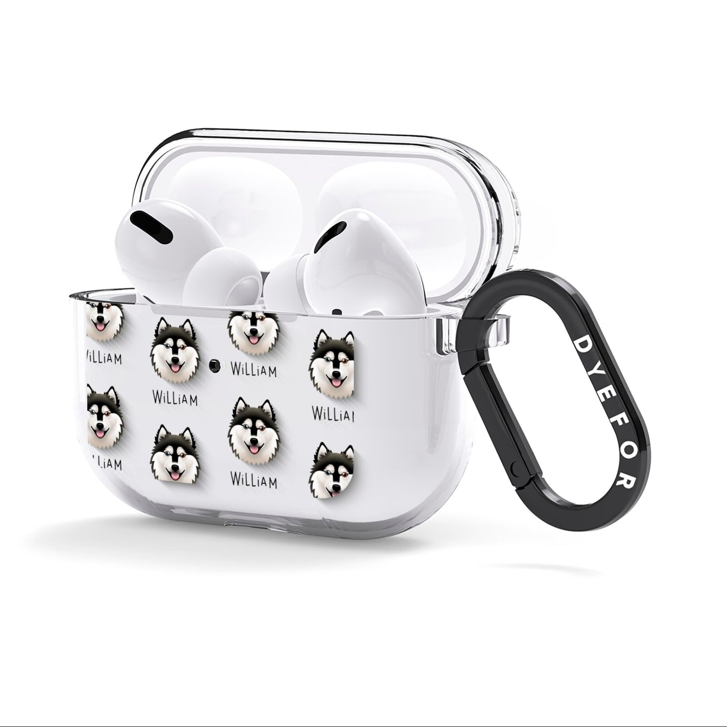 Alaskan Klee Kai Icon with Name AirPods Clear Case 3rd Gen Side Image