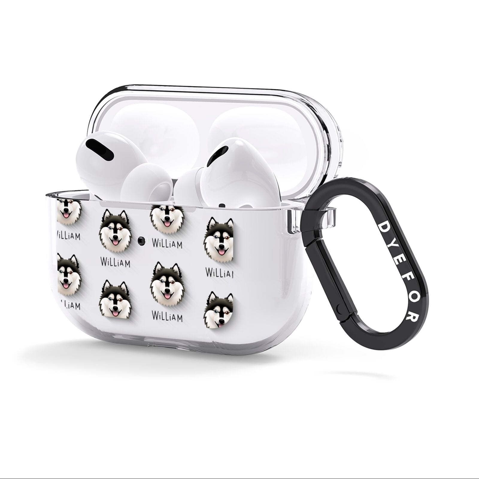 Alaskan Klee Kai Icon with Name AirPods Clear Case 3rd Gen Side Image