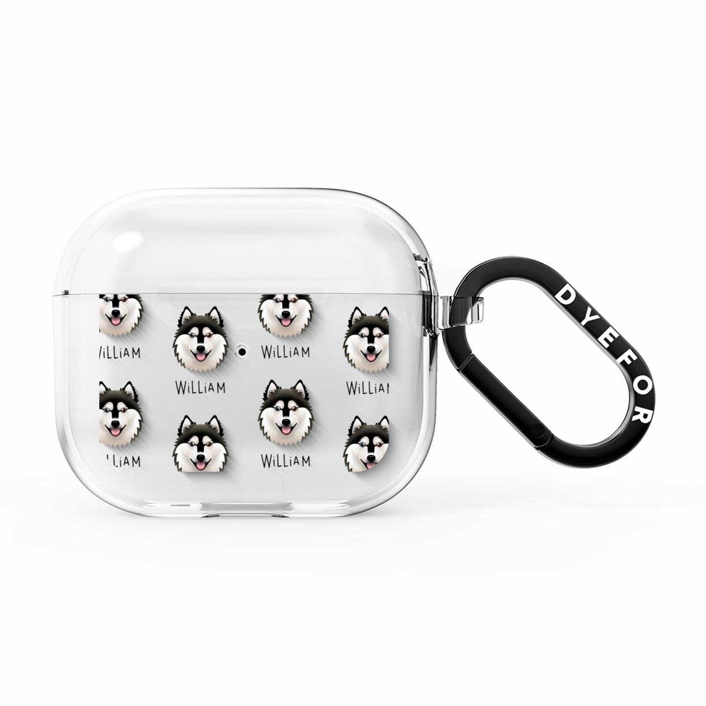 Alaskan Klee Kai Icon with Name AirPods Clear Case 3rd Gen