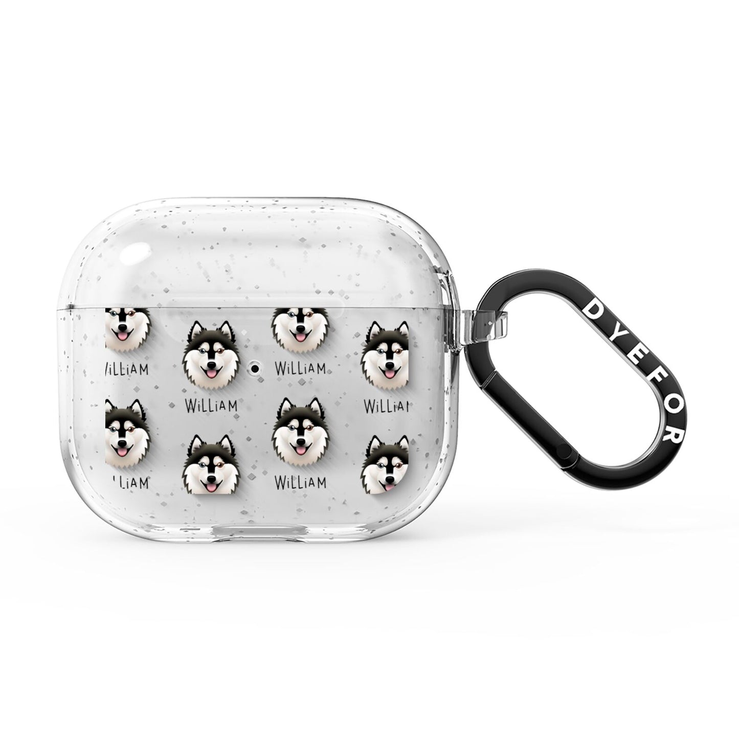 Alaskan Klee Kai Icon with Name AirPods Glitter Case 3rd Gen