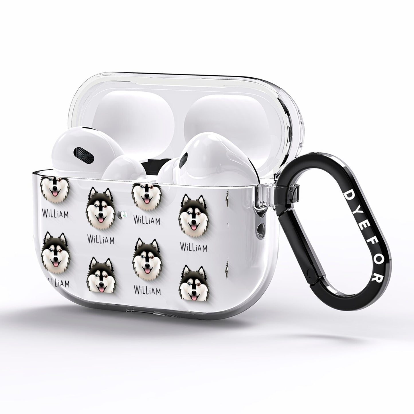 Alaskan Klee Kai Icon with Name AirPods Pro Clear Case Side Image