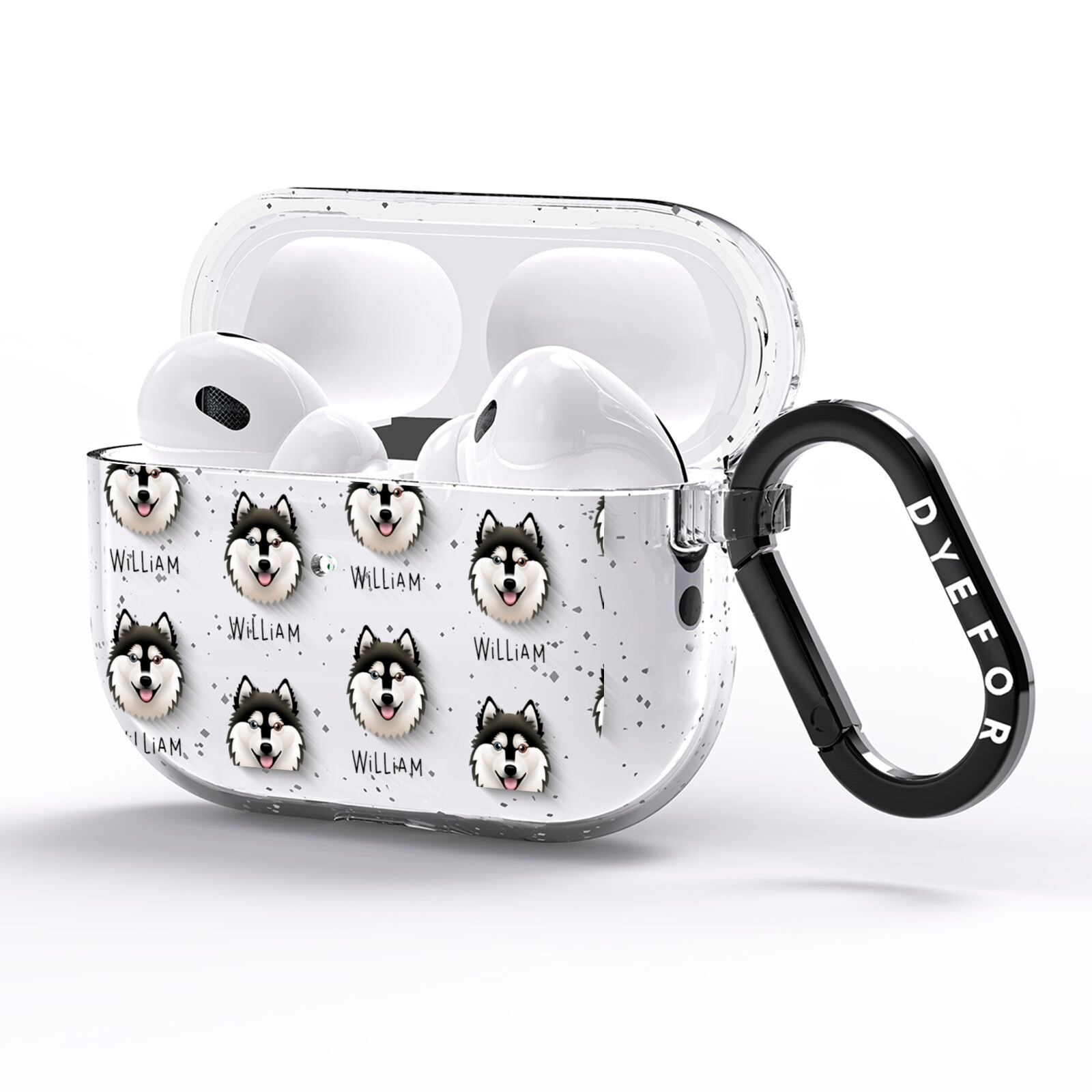 Alaskan Klee Kai Icon with Name AirPods Pro Glitter Case Side Image