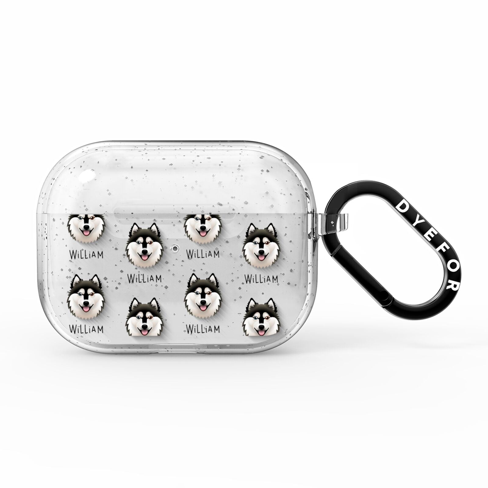 Alaskan Klee Kai Icon with Name AirPods Pro Glitter Case