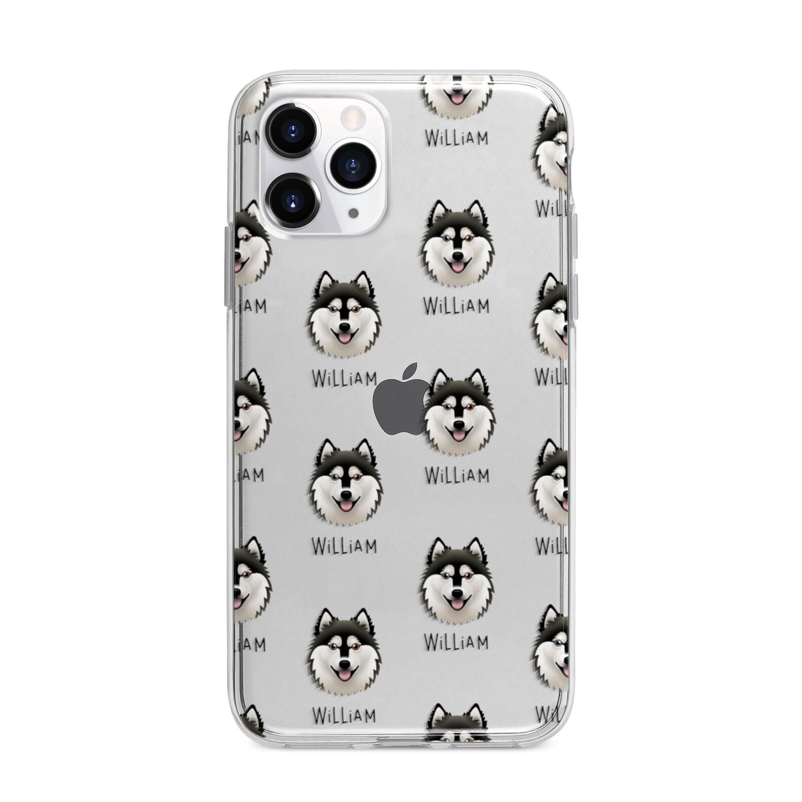 Alaskan Klee Kai Icon with Name Apple iPhone 11 Pro Max in Silver with Bumper Case