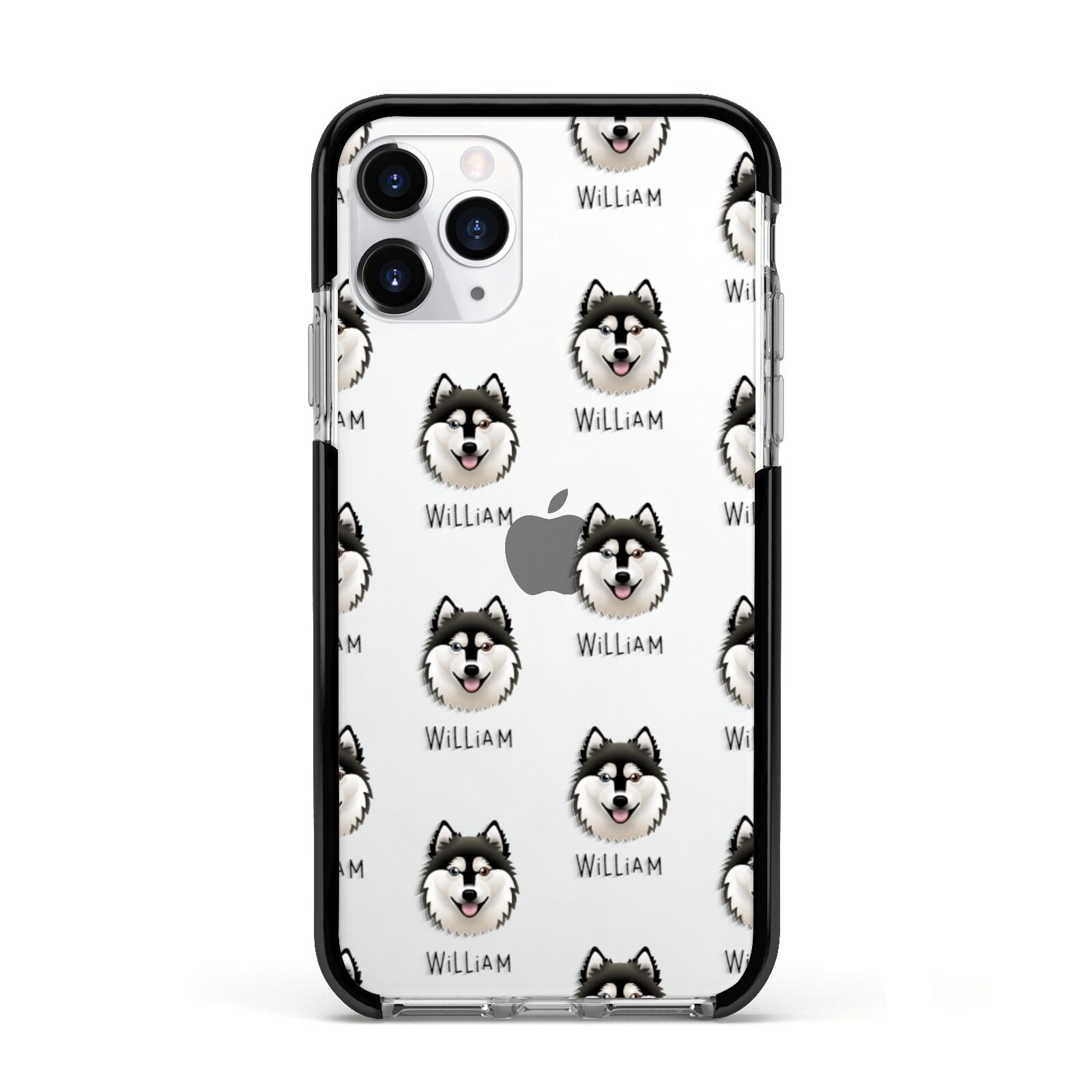 Alaskan Klee Kai Icon with Name Apple iPhone 11 Pro in Silver with Black Impact Case