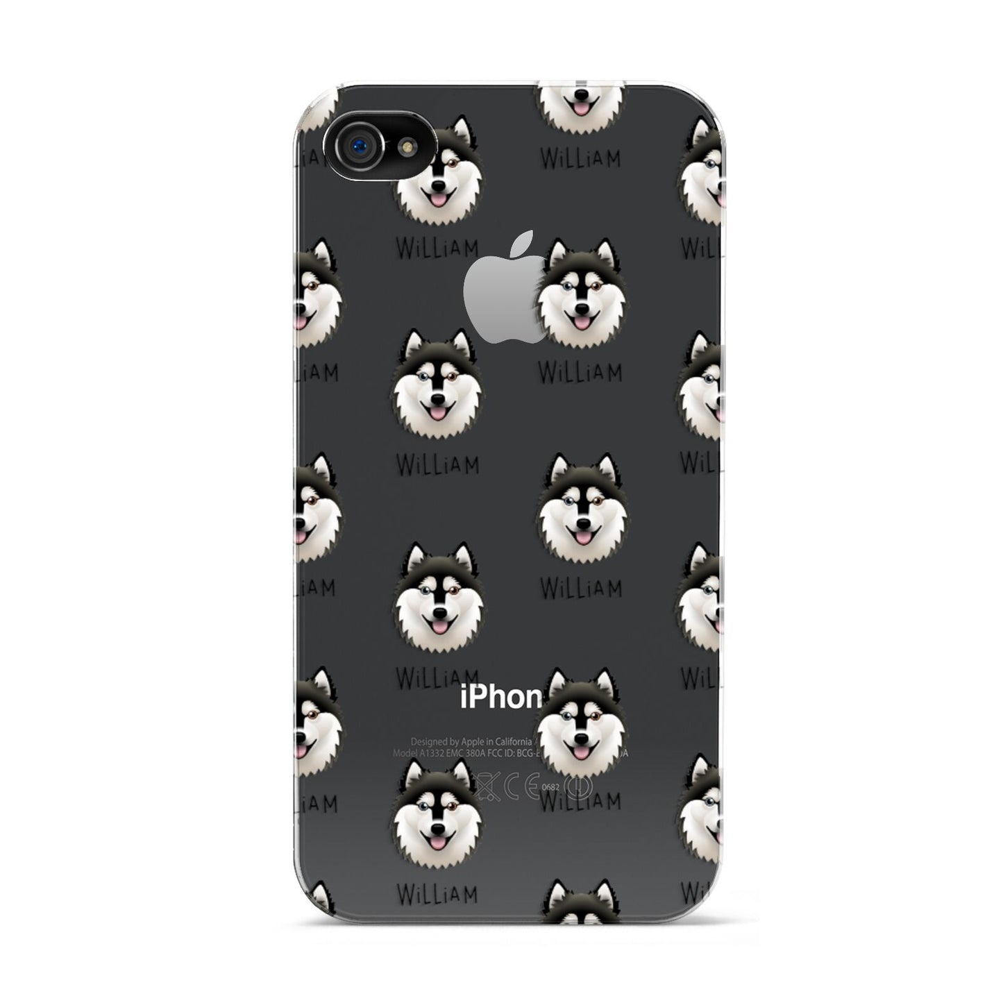 Alaskan Klee Kai Icon with Name Apple iPhone 4s Case