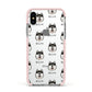 Alaskan Klee Kai Icon with Name Apple iPhone Xs Impact Case Pink Edge on Silver Phone