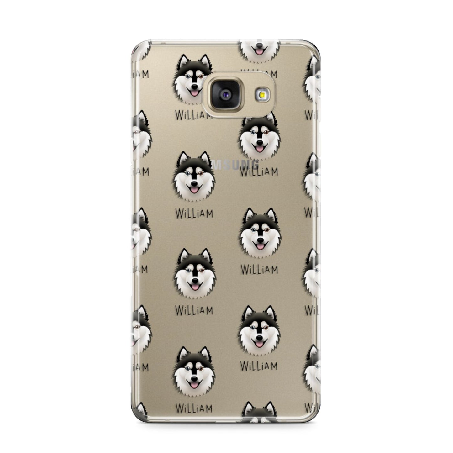 Alaskan Klee Kai Icon with Name Samsung Galaxy A9 2016 Case on gold phone