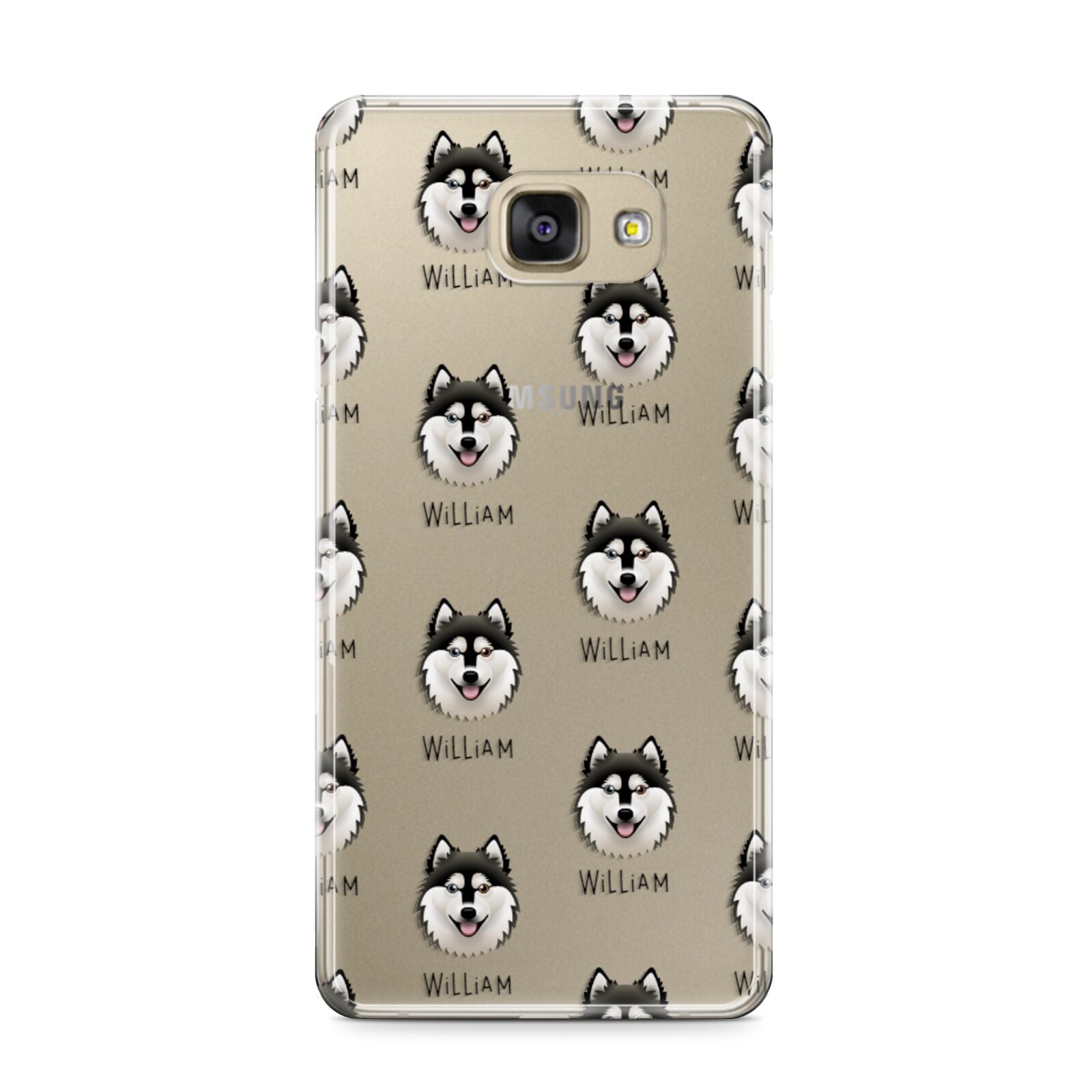 Alaskan Klee Kai Icon with Name Samsung Galaxy A9 2016 Case on gold phone