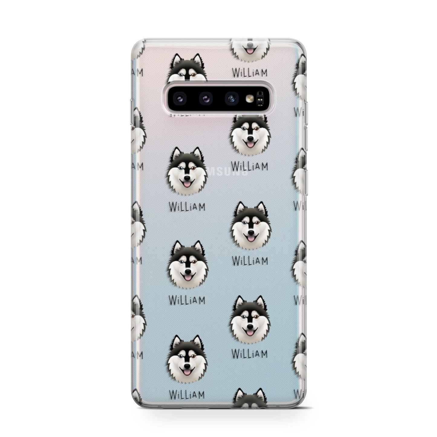 Alaskan Klee Kai Icon with Name Samsung Galaxy S10 Case