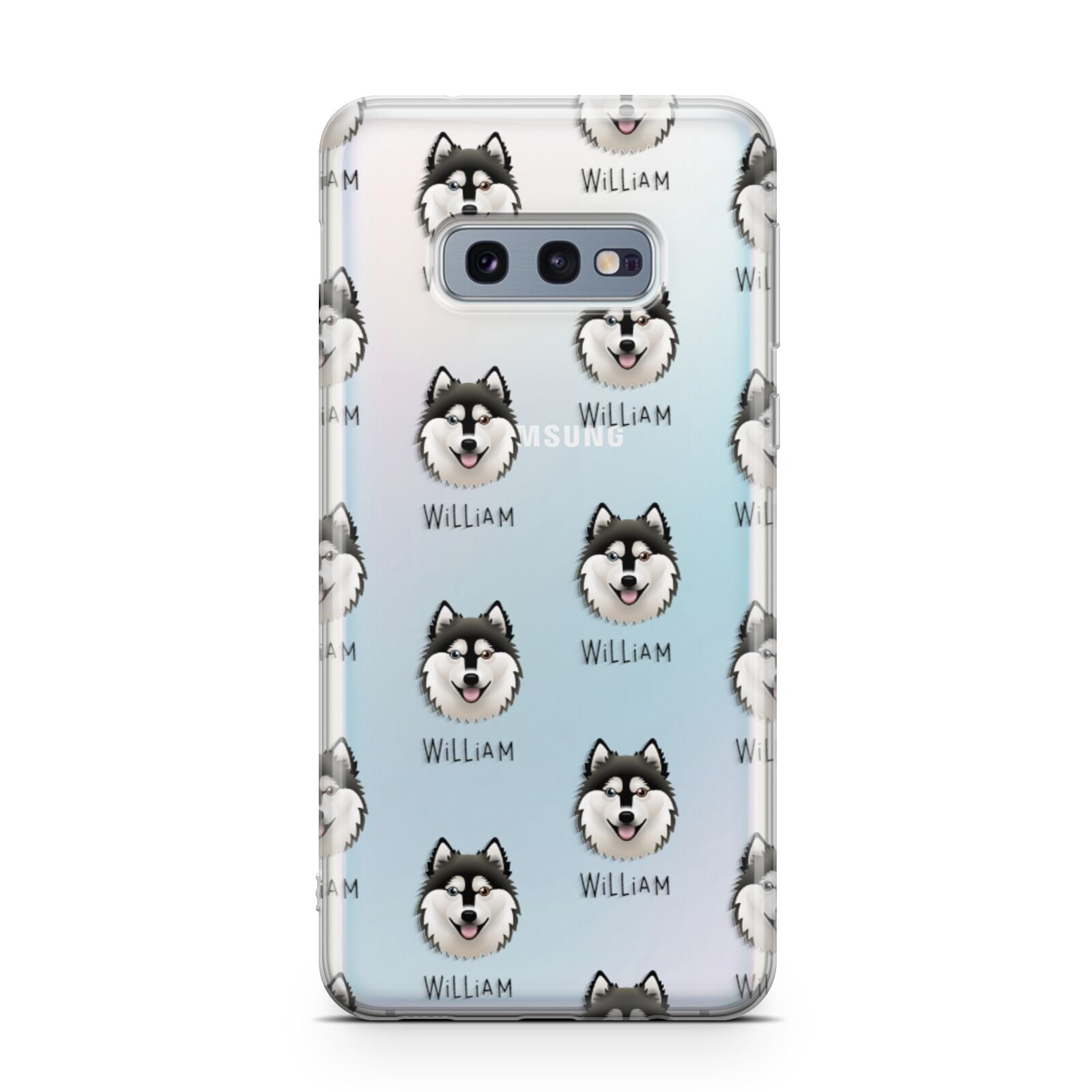 Alaskan Klee Kai Icon with Name Samsung Galaxy S10E Case